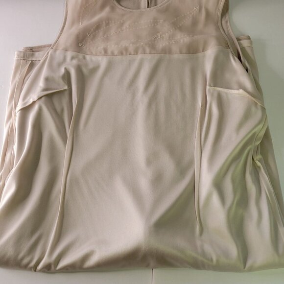 Vintage Ursula of Switzerland Women Dress Sz 16 Cream Layered w/ Open Blouse Set - Picture 16 of 16